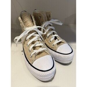 Sherpa Converse Chuck Taylor All Star High tops Platform Shoes US size 6